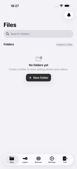 My Saver Files screen showing encrypted vault folders